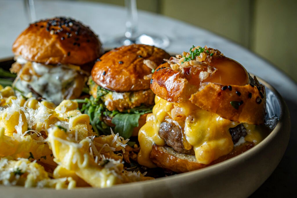 mini trio de burgers