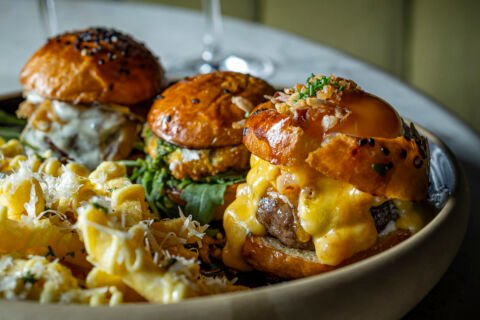 mini trio de burgers