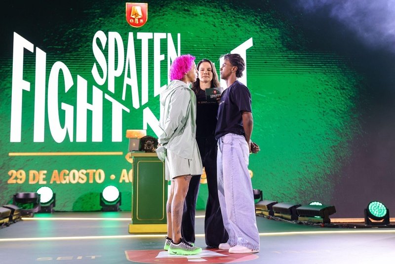 Rafaela Silva e Prisca Awiti na encarada do judô do Spaten Fight Night 3