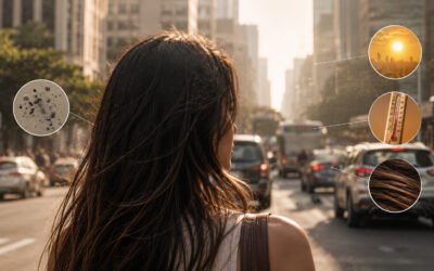 poluição no cabelo